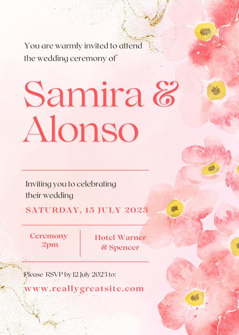 Pink Invitations Wedding Ceremony